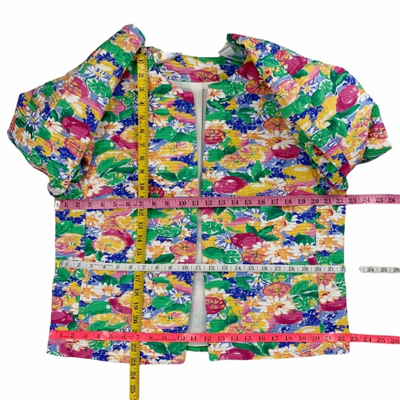 Vintage Margaret Smith Bright and Bold Floral Blazer, Made in the USA - Picture 12 of 12